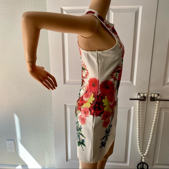 CLAUDIA CASTELLI SZ L STRETCH FLOWER ZIP DRESS - Picture 3 of 11